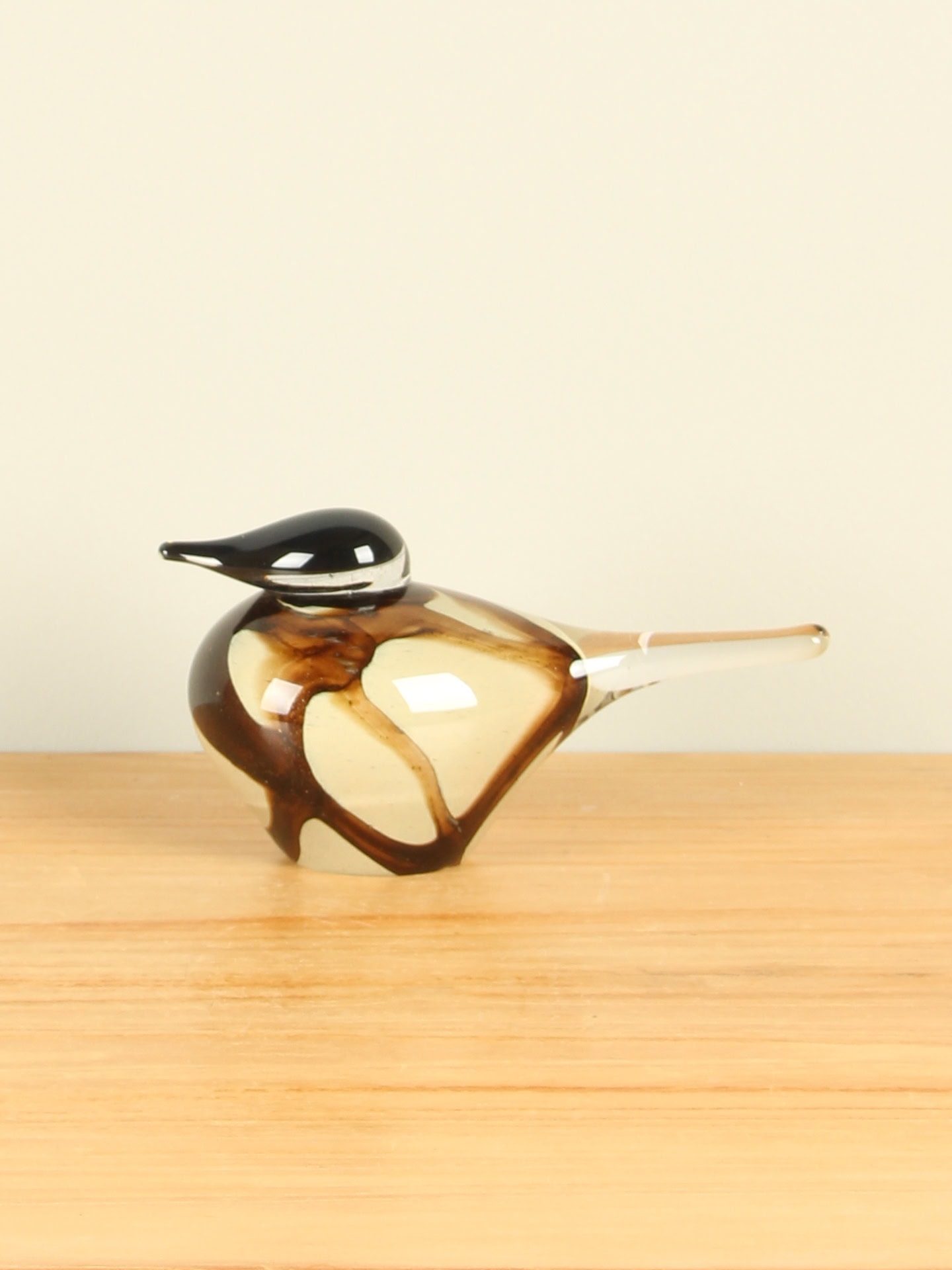 Glaskunst - Bruin - Glas - Vogeltje bruin/beige uit glas,11 cm - 11x21x10 cm - Afbeelding 3