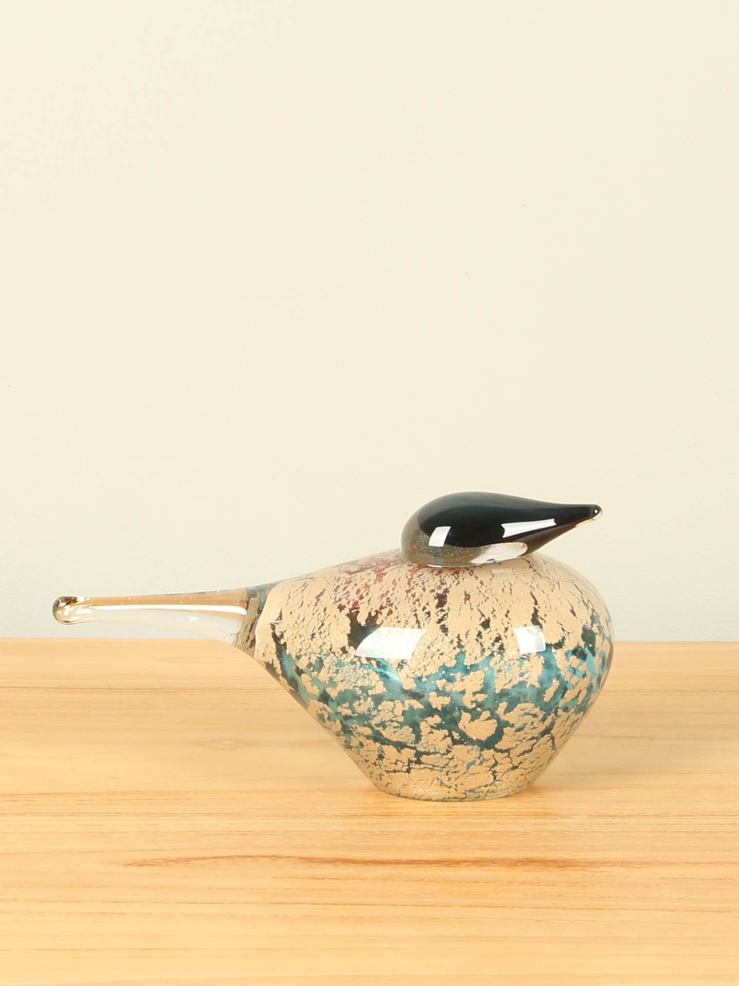 Glaskunst - Multicolor - Glas - Vogeltje Earth/water uit glas 12 cm - 12x20x11 cm - Afbeelding 2