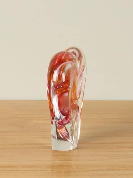 Glassculptuur - Rood - Glas - Hart rood/bruin klein - 11x10x3 cm - Afbeelding 2