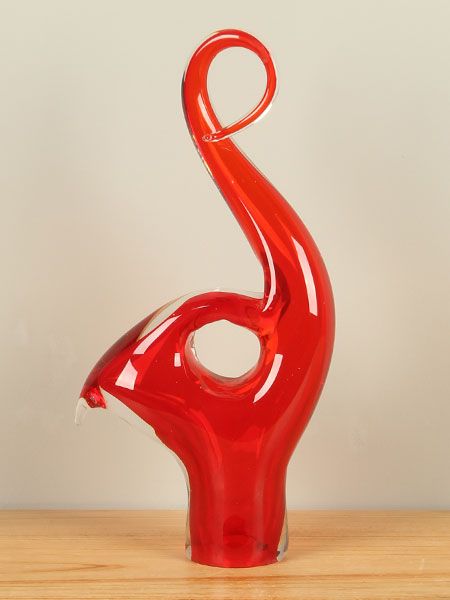 Glassculptuur - Rood - Glas - Object rood, 40 cm, A006 - 40x19x9 cm - Afbeelding 6