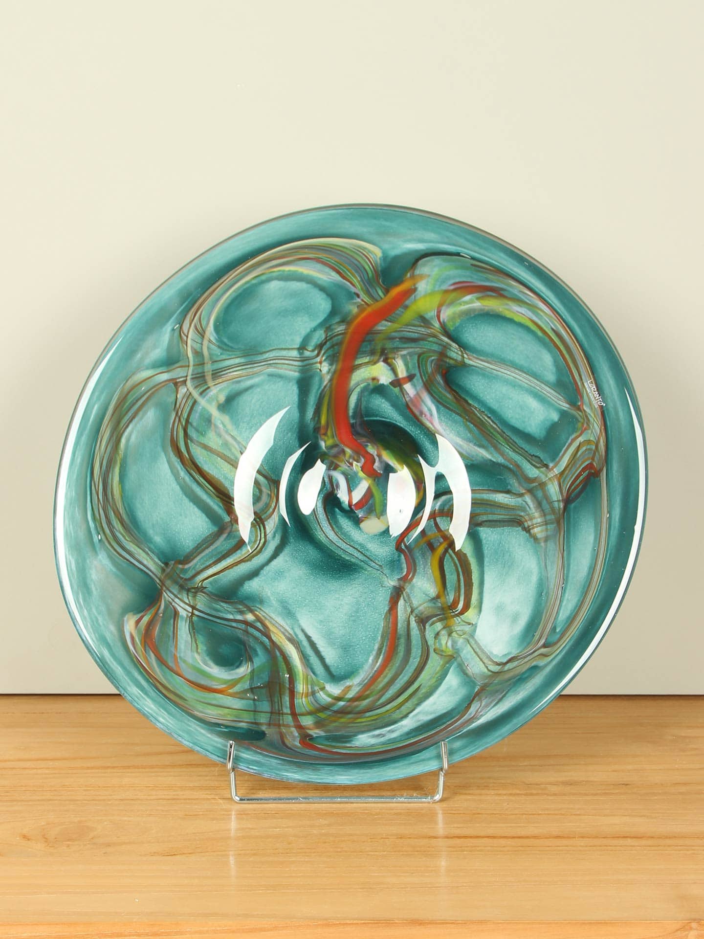 Schaal - Groen - Glas - Green life, 45 cm - 5x45x42 cm