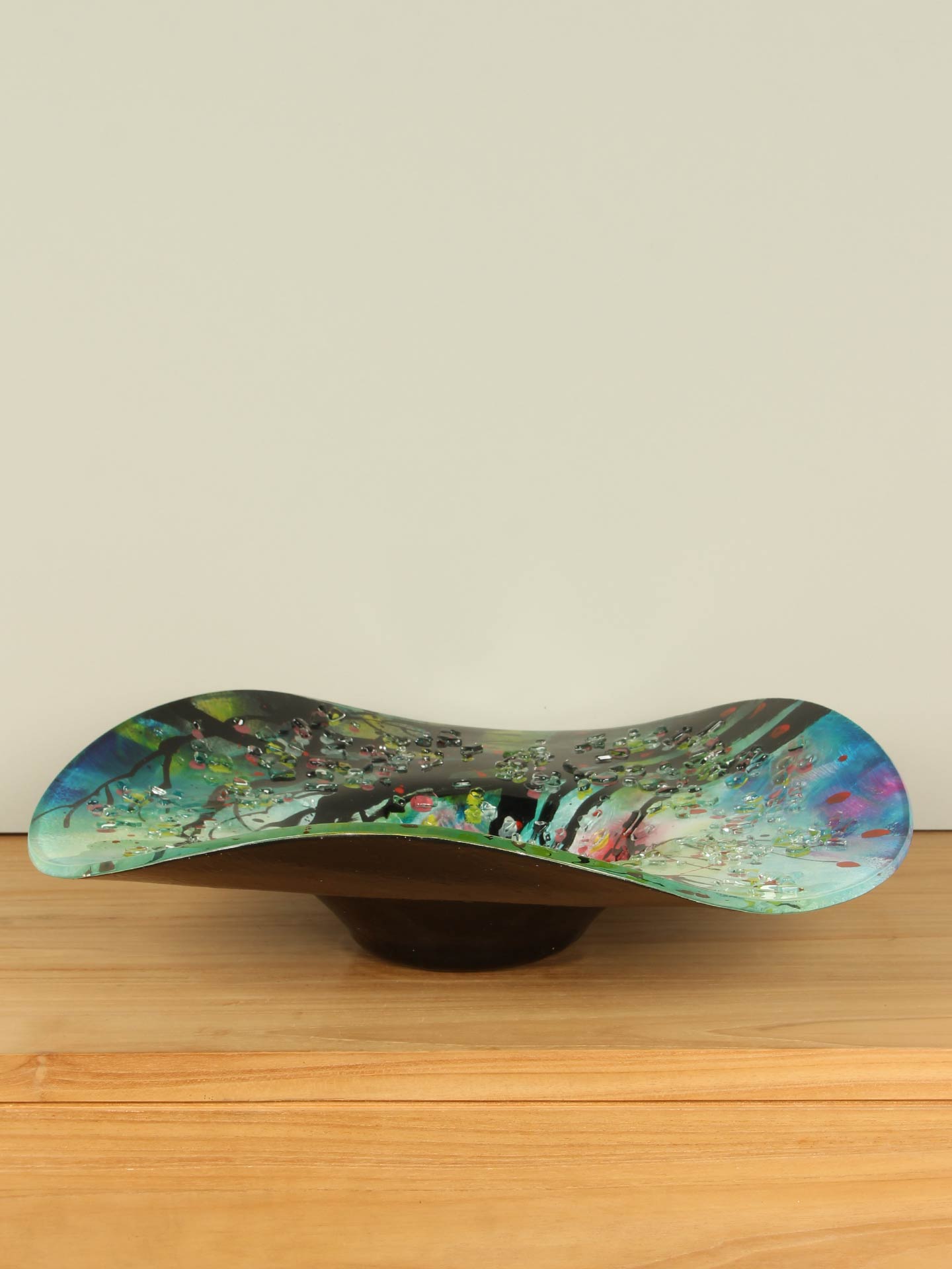 Schaal - Multicolor - Glas - Bloesem Ø48 - Afbeelding 2