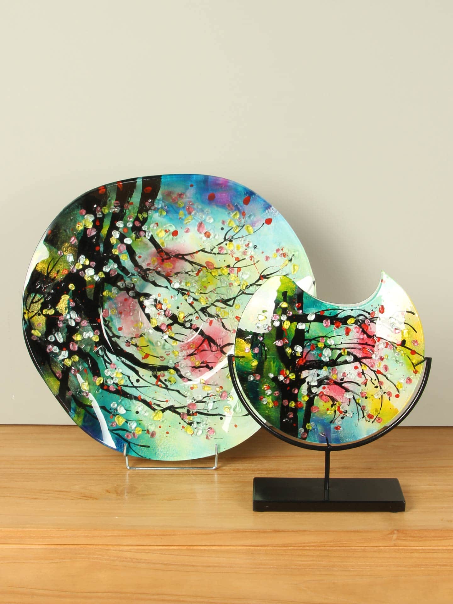 Schaal - Multicolor - Glas - Bloesem Ø48 - Afbeelding 5