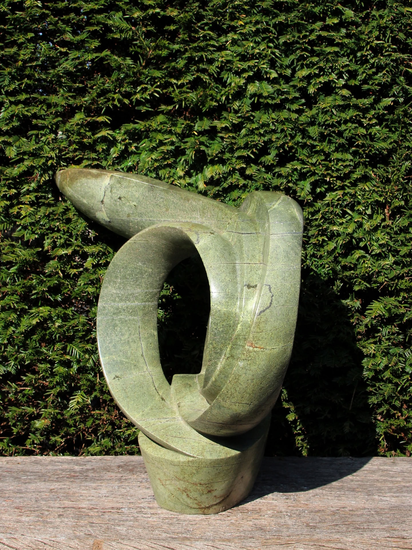 Tuinbeeld - Cheetah jade - Groen - Natuursteen - Snake - 50x50x40 cm - Afbeelding 2