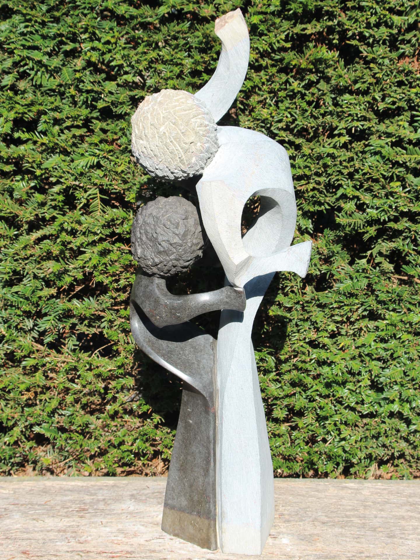 Tuinbeeld - Springsteen - Zwart - Natuursteen - Lovely Couple - 80x24x24 cm