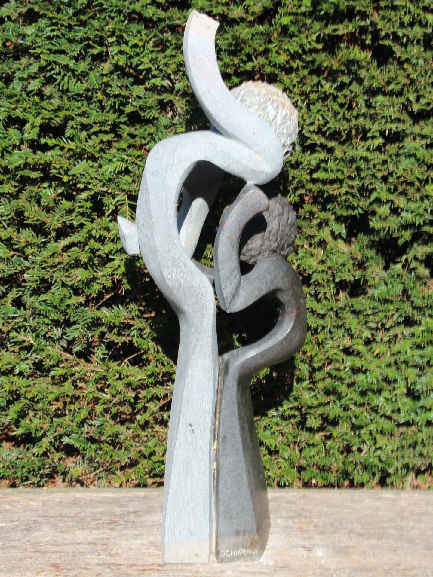 Tuinbeeld - Springsteen - Zwart - Natuursteen - Lovely Couple - 80x24x24 cm - Afbeelding 3