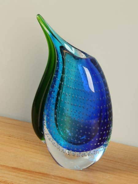 Vaas - Blauw - Glas - 25x15x6 cm - Afbeelding 2