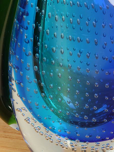 Vaas - Blauw - Glas - 25x15x6 cm - Afbeelding 3