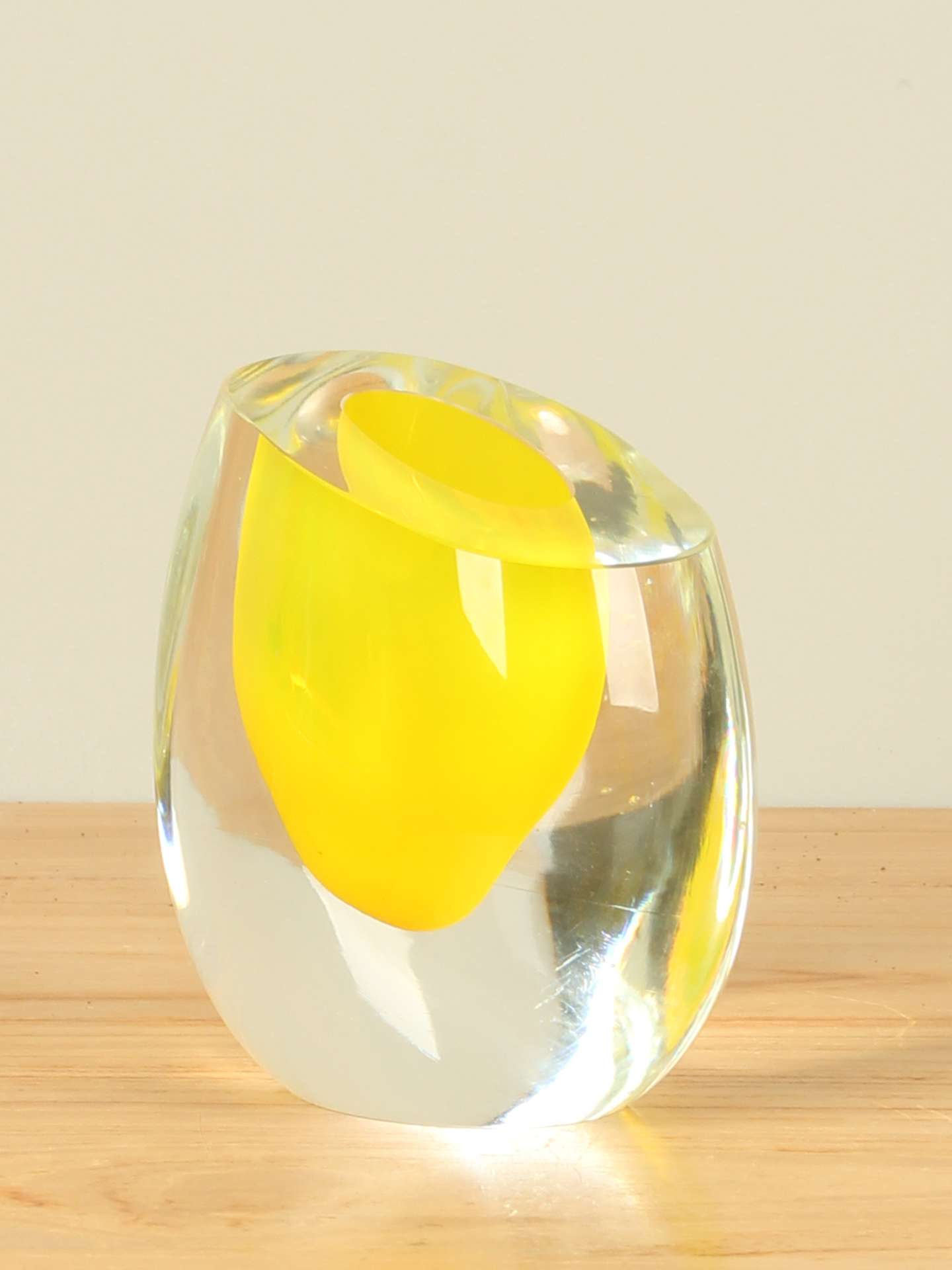 Vaas - Geel - Glas - Ovaal geel - 11x12x6 cm