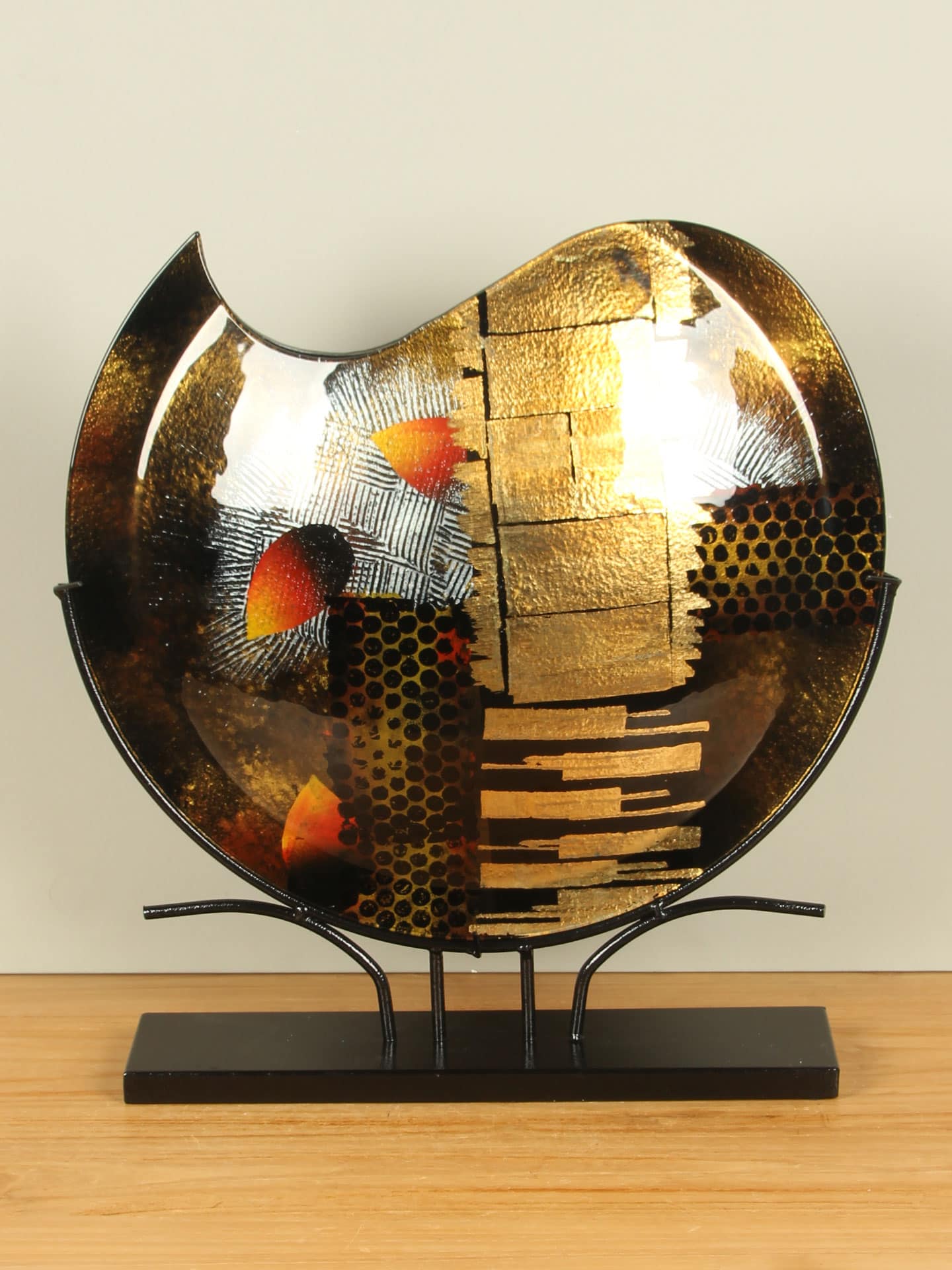 Vaas - Goud - Glas - op standaard - 47x45x10 cm