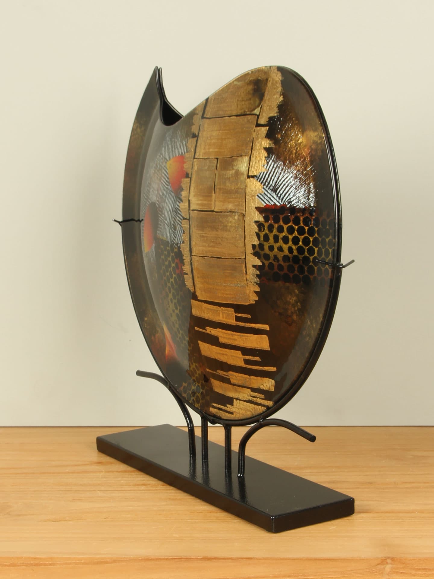 Vaas - Goud - Glas - op standaard - 47x45x10 cm - Afbeelding 2