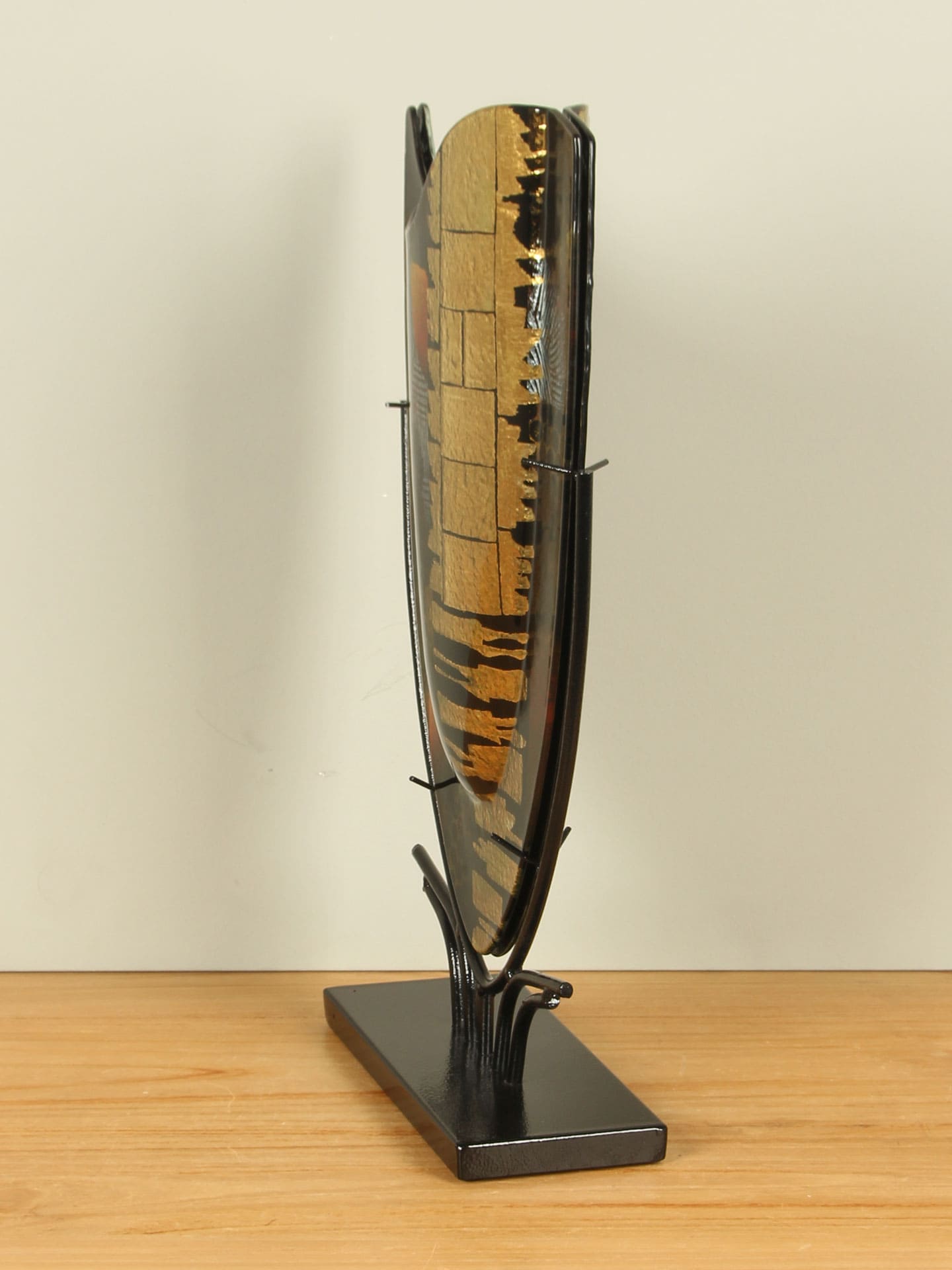 Vaas - Goud - Glas - op standaard - 50x28x10 cm - Afbeelding 2