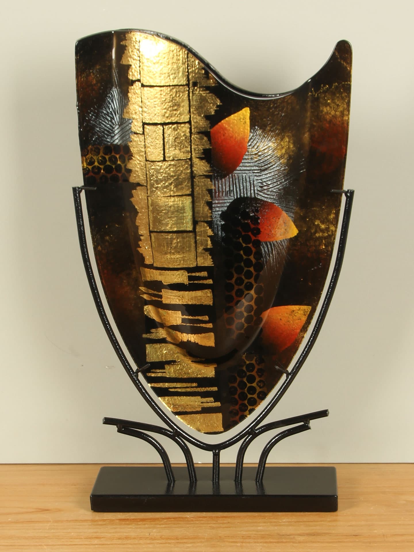 Vaas - Goud - Glas - op standaard - 50x28x10 cm - Afbeelding 3