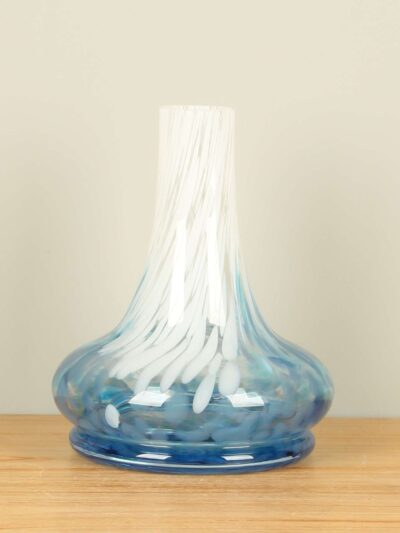 Vaas – Lichtblauw – Glas – Flesvaas lichtblauw/wit