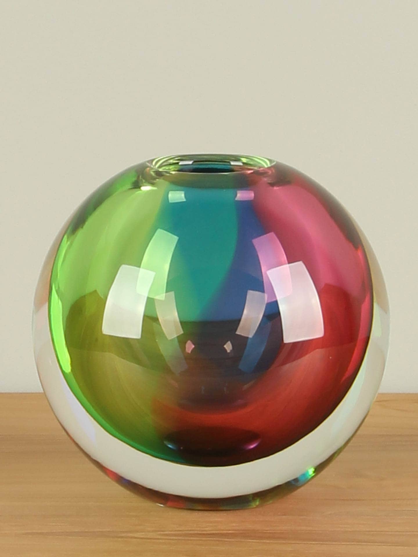 Vaas - Multicolor - Glas - Bolvaas regenboog