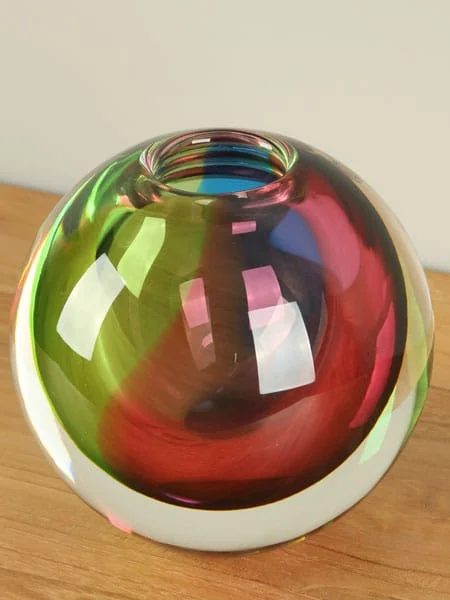Vaas - Multicolor - Glas - Bolvaas regenboog - Afbeelding 2
