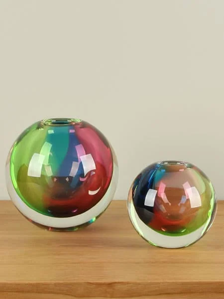 Vaas - Multicolor - Glas - Bolvaas regenboog - Afbeelding 3