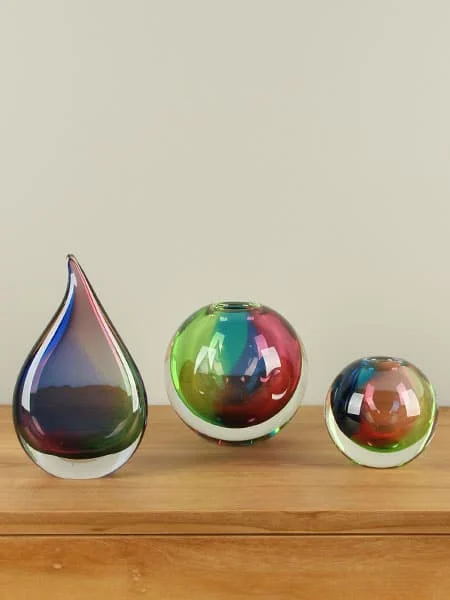 Vaas - Multicolor - Glas - Bolvaas regenboog - Afbeelding 4
