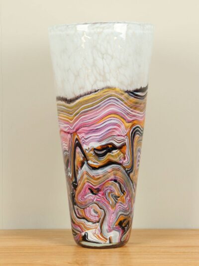 Vaas – Multicolor – Glas – Hoge Snow