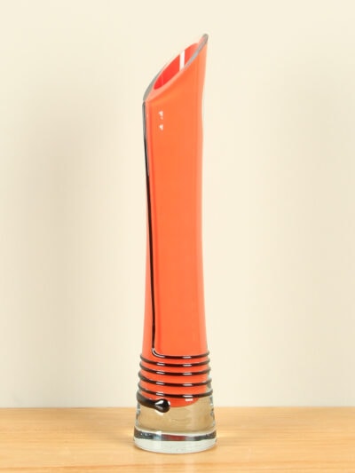 Vaas – Rood – Glas – Met zwarte spiraal