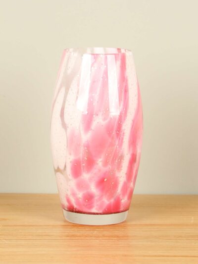 Vaas – Roze – Glas – Conisch roze/wit
