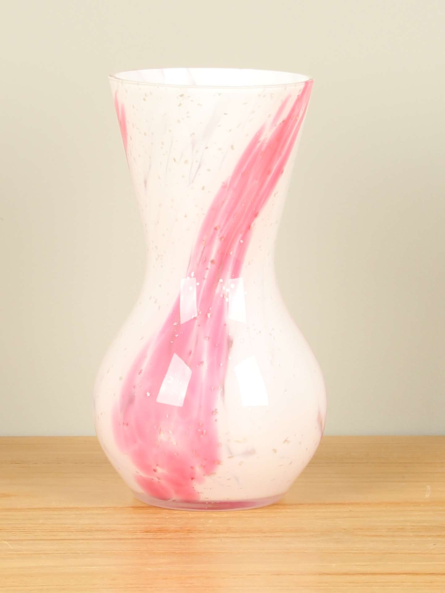 Vaas - Roze - Glas - Kelkvaasje roze/wit - Afbeelding 2