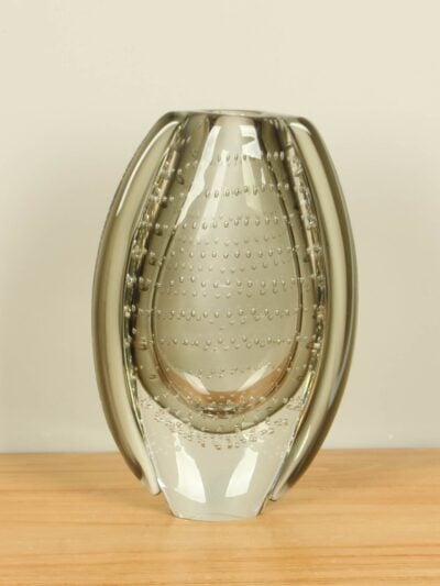 Vaas – Taupe – Glas – Ovaal – 21x15x5 cm