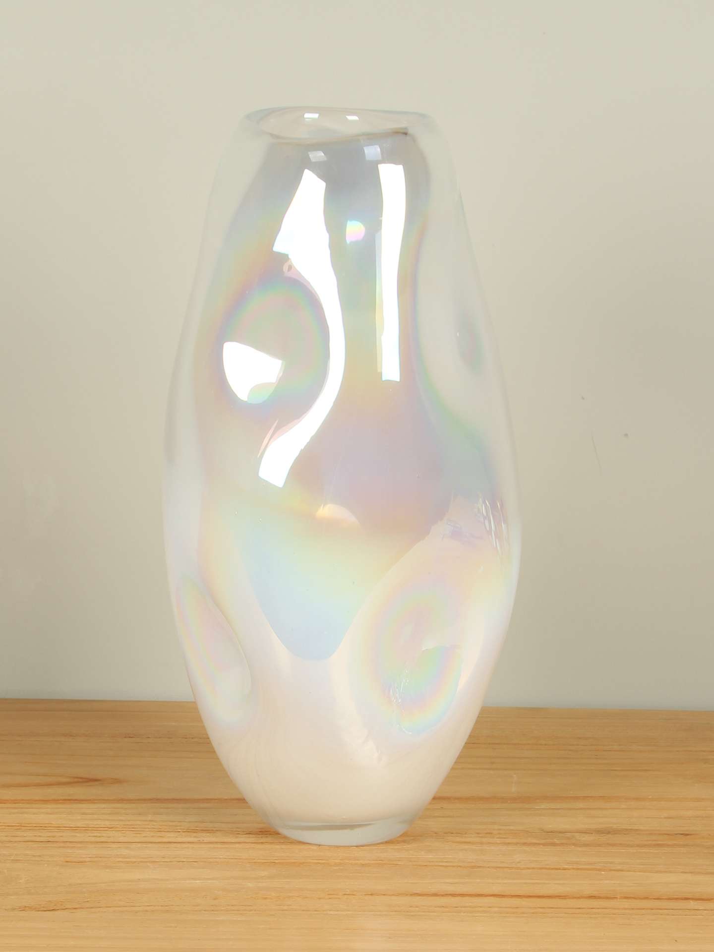 Vaas - Wit - Glas - Parelmoer 38 cm