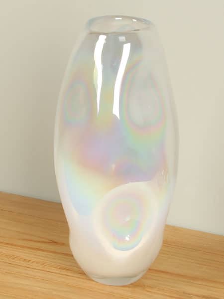 Vaas - Wit - Glas - Parelmoer 38 cm - Afbeelding 4