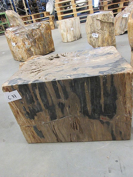 Versteend hout - Donkerbruin - Versteend hout - 30x46x36 cm - Afbeelding 2