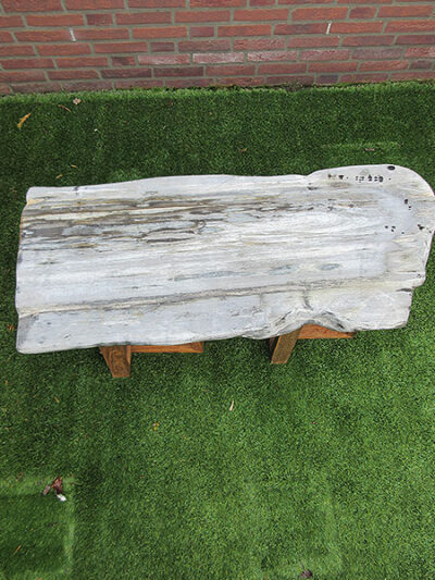 Versteend hout – Grijs – Versteend hout – Bankje – 7x30x100 cm