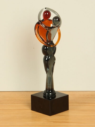 Glaskunst – Grijs – Glas – Glassculptuur koppel nr. 2 – 19x5x5 cm