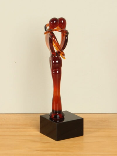 Glassculptuur – Bruin – Glas – Koppel nr. 1 – 19x5x5 cm
