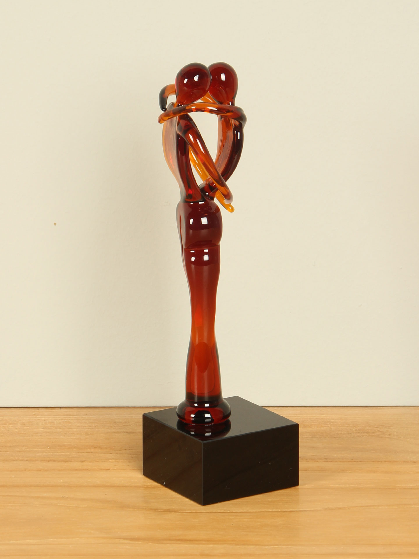 Glassculptuur - Bruin - Glas - Koppel nr. 1 - 19x5x5 cm