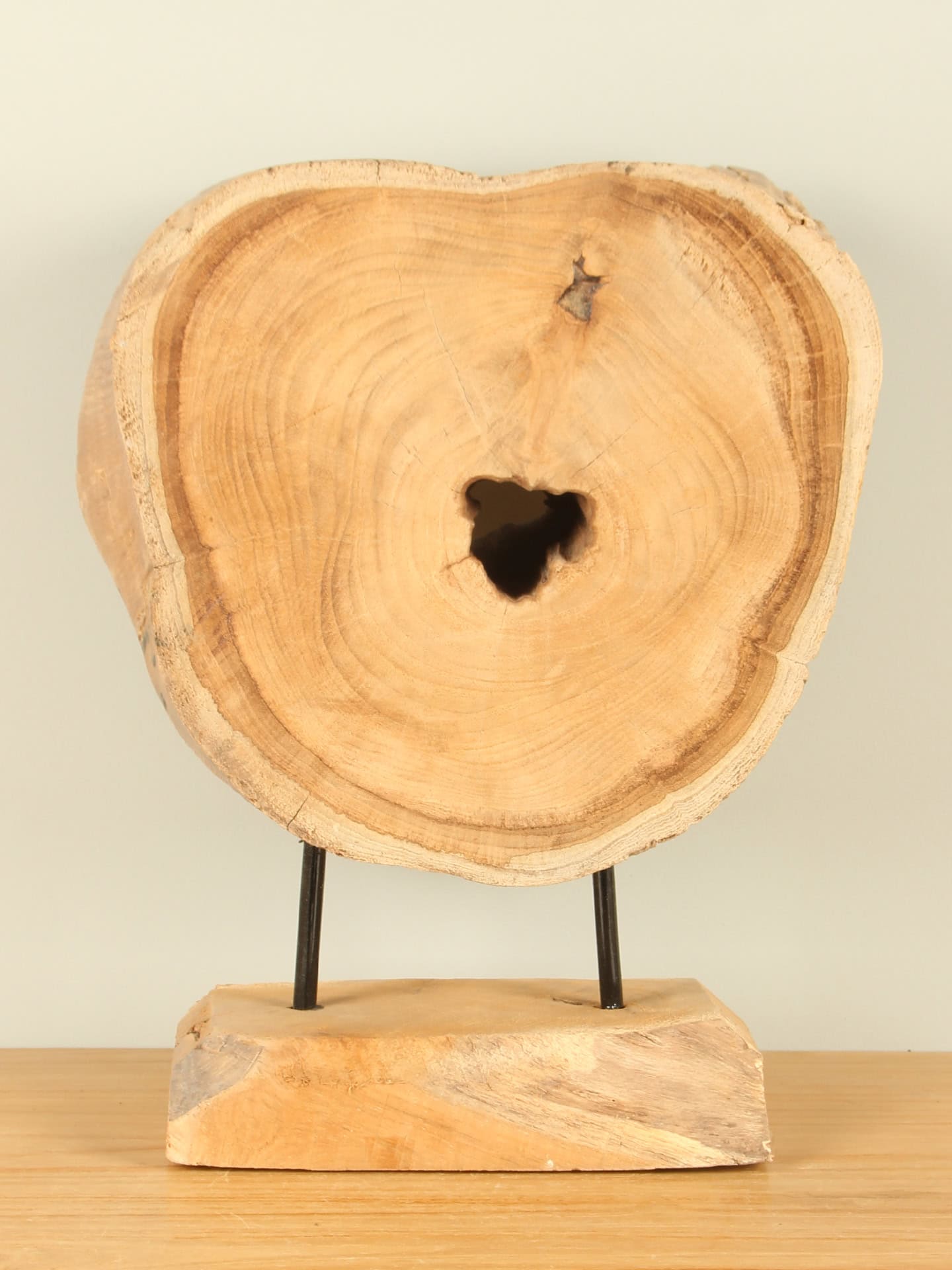 Houtdecoratie op standaard - Lichtbruin - Teakhout - decoratie op standaard JT/HP-101 - 42x30x17 cm - Afbeelding 2