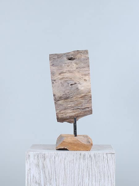 Houtdecoratie op standaard - Lichtbruin - Teakhout - decoratie op standaard JT/HP-91 - 39x35x16 cm - Afbeelding 2