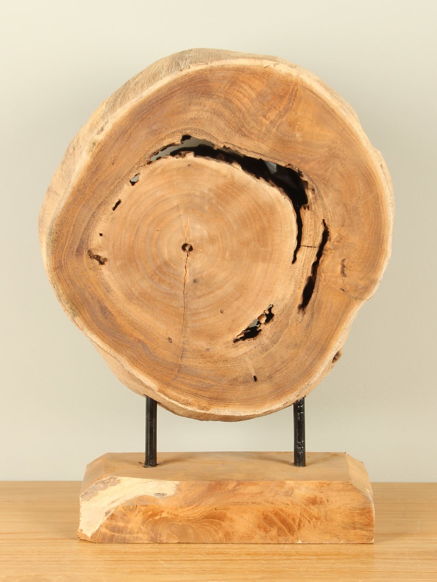 Houtdecoratie op standaard - Lichtbruin - Teakhout - decoratie op standaard JT/HP-96 - 41x30x15 cm - Afbeelding 2