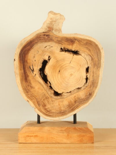 Houtdecoratie op standaard – Lichtbruin – Teakhout – decoratie op standaard JT/HP-97 – 42x28x15 cm