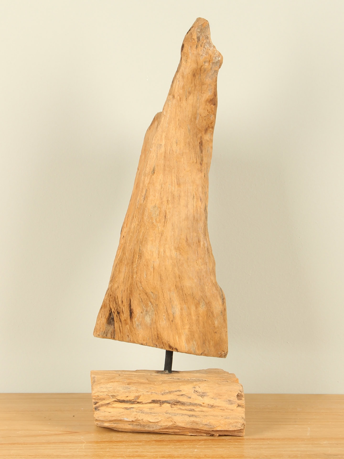 Houtdecoratie op standaard - Lichtbruin - Teakhout - decoratie op standaard met aluminium detail JT 7 - 42x15x13 cm - Afbeelding 2