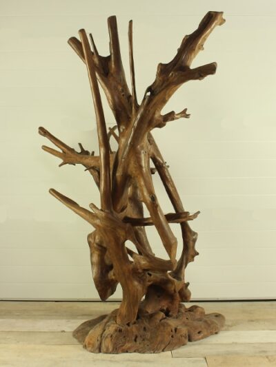 Houtsculptuur – Bruin – Teakhout – Houtsculptuur 11-1 GJ – 184×120 cm