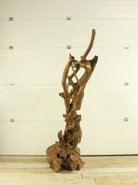 Houtsculptuur - Bruin - Teakhout - Houtsculptuur 11-1 GJ - 184x120 cm - Afbeelding 2