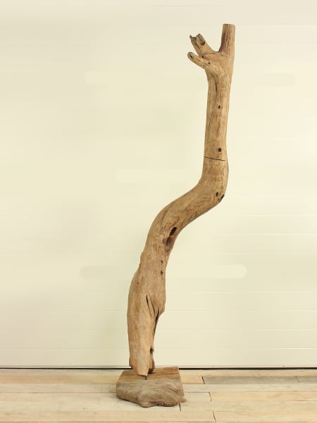 Houtsculptuur - Bruin - Teakhout - Houtsculptuur 35 GJ - 208x54 cm