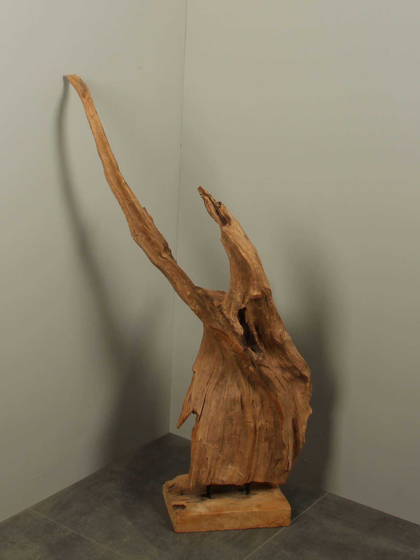 Houtsculptuur - Lichtbruin - Teakhout - houtsculptuur YA/EH-153 - 111x63x30 cm