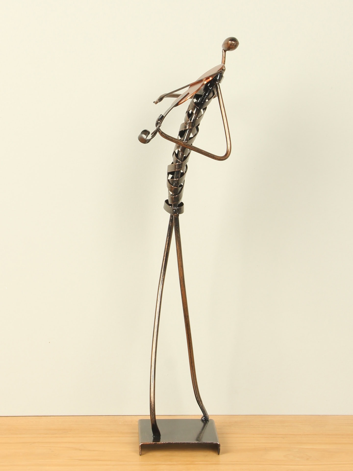 Beeld voor binnen - Bruin - Metaal - Muzikant viool - 46x20x12 cm - Afbeelding 2