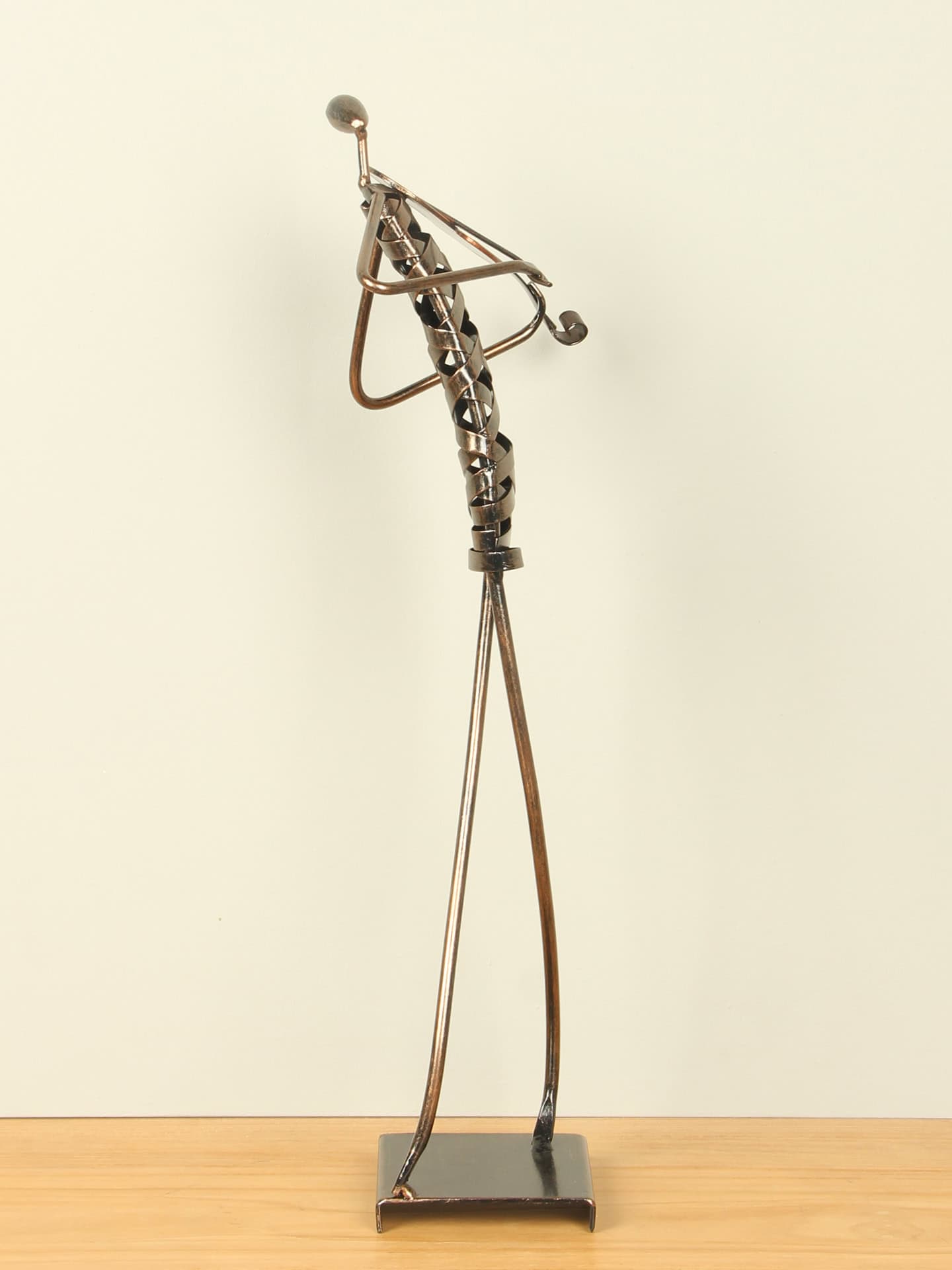 Beeld voor binnen - Bruin - Metaal - Muzikant viool - 46x20x12 cm - Afbeelding 4