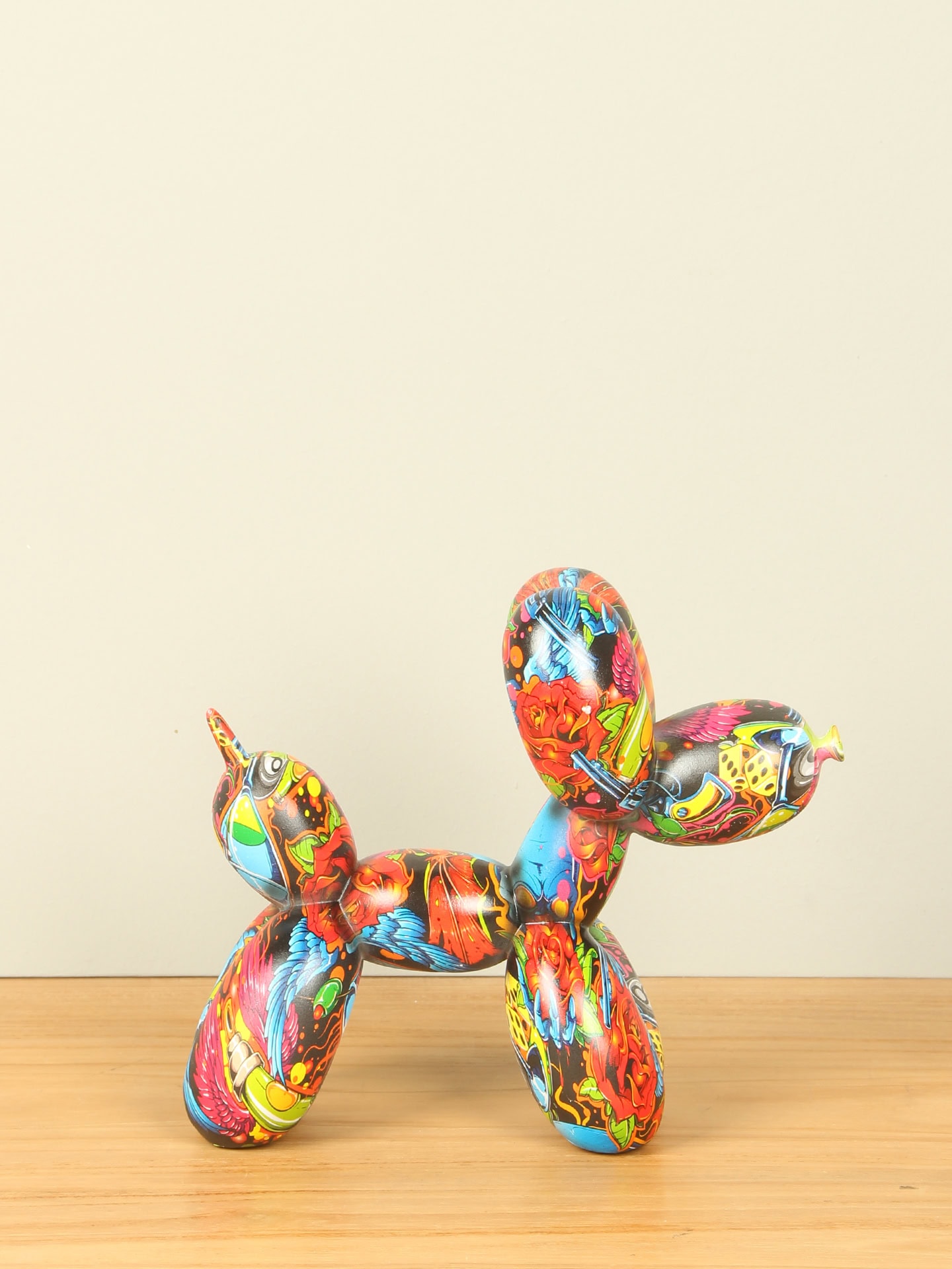Beeld voor binnen - Multicolor - Kunsthars - Street Art ballonhondje - 18x20x8 cm - Afbeelding 2
