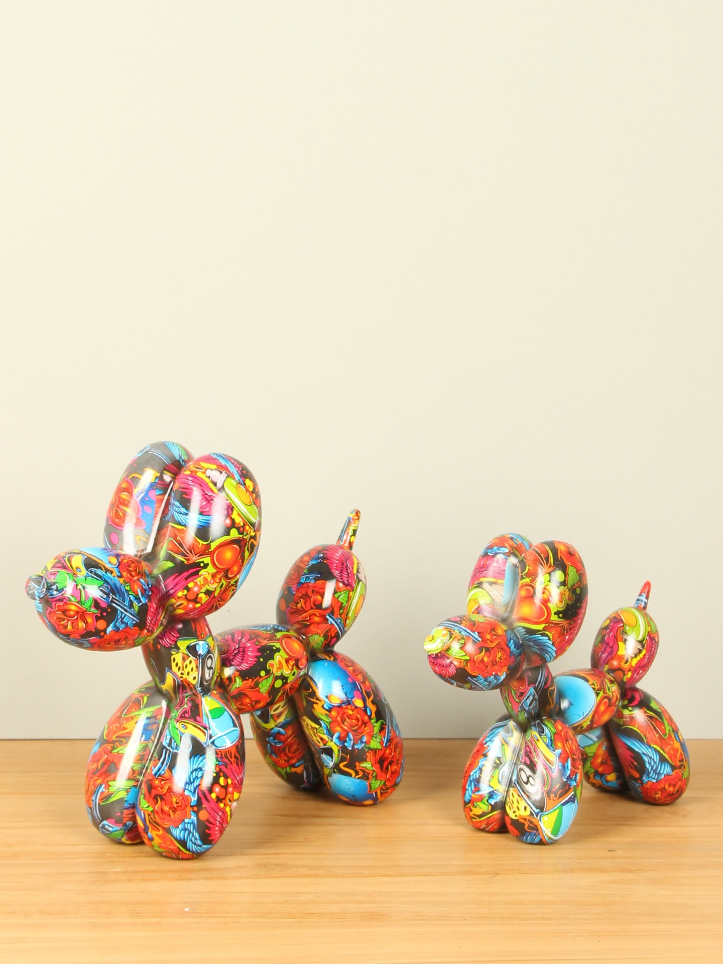 Beeld voor binnen - Multicolor - Kunsthars - Street Art ballonhondje - 18x20x8 cm - Afbeelding 5