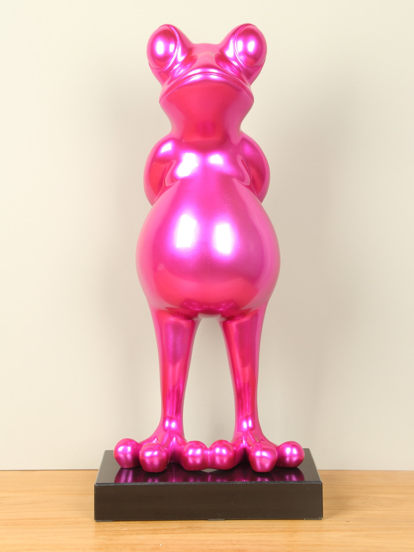 Beeld voor binnen - Roze - Kunsthars - Kikker - 68x30x30 cm