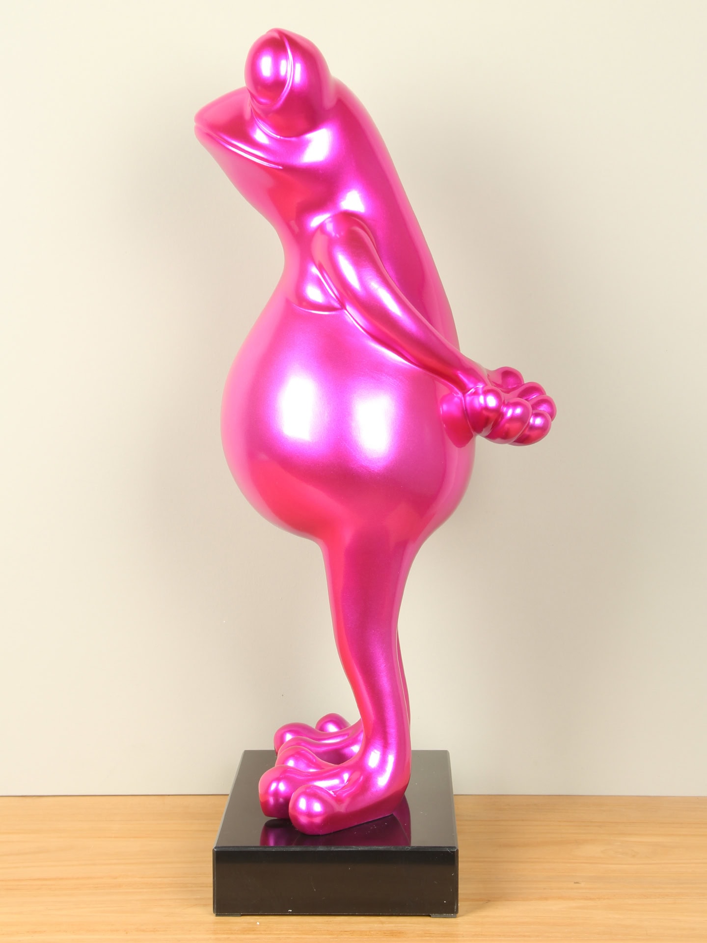 Beeld voor binnen - Roze - Kunsthars - Kikker - 68x30x30 cm - Afbeelding 3