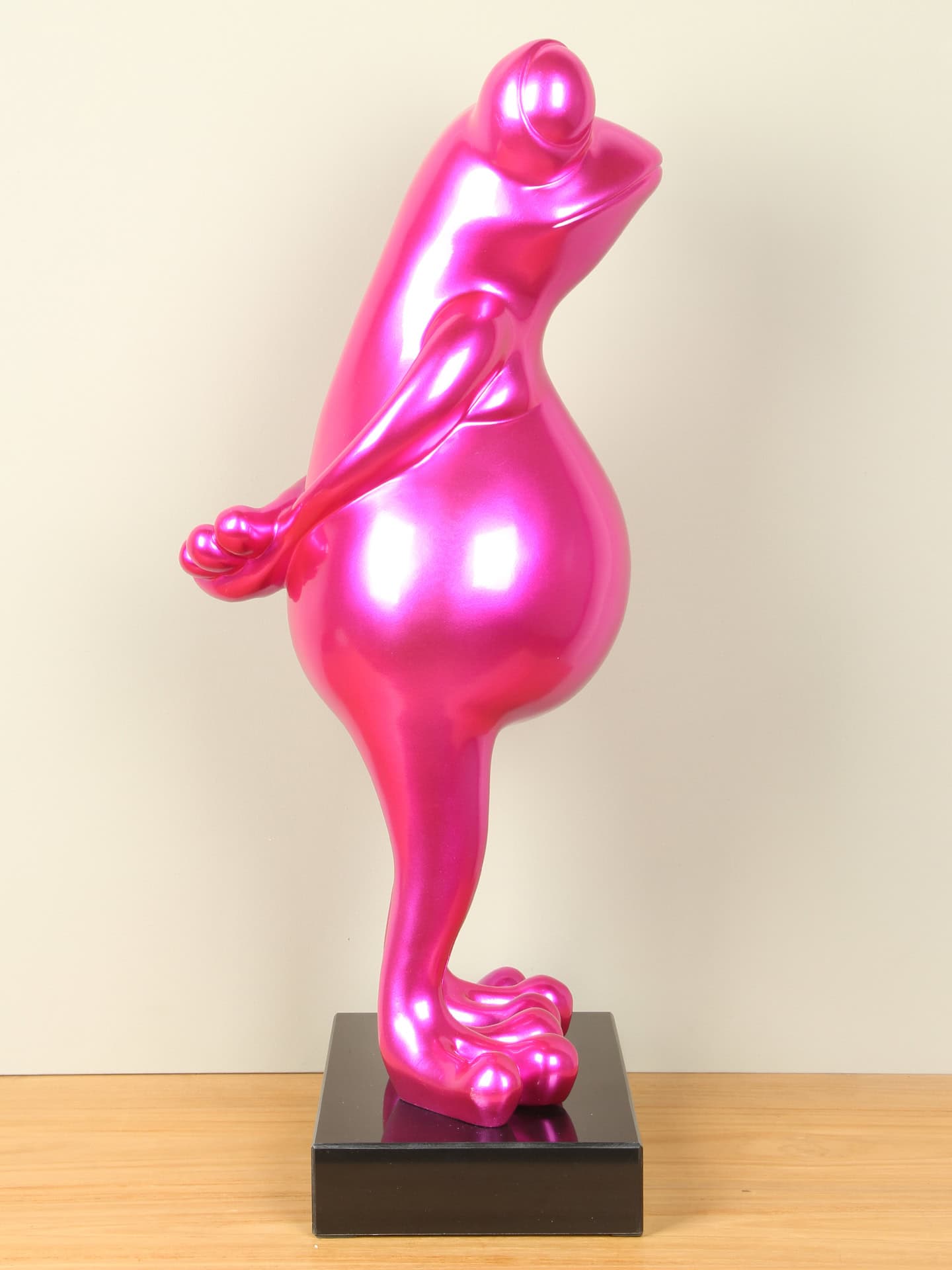Beeld voor binnen - Roze - Kunsthars - Kikker - 68x30x30 cm - Afbeelding 5
